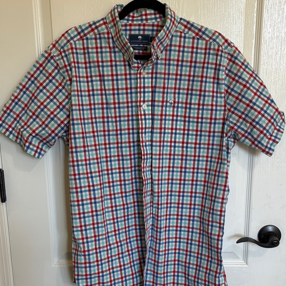 The Southern Shirt Company Red and Blue Plaid Button Down